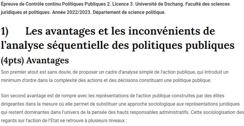 Épreuve de Contrôle continu Politiques Publiques 2
