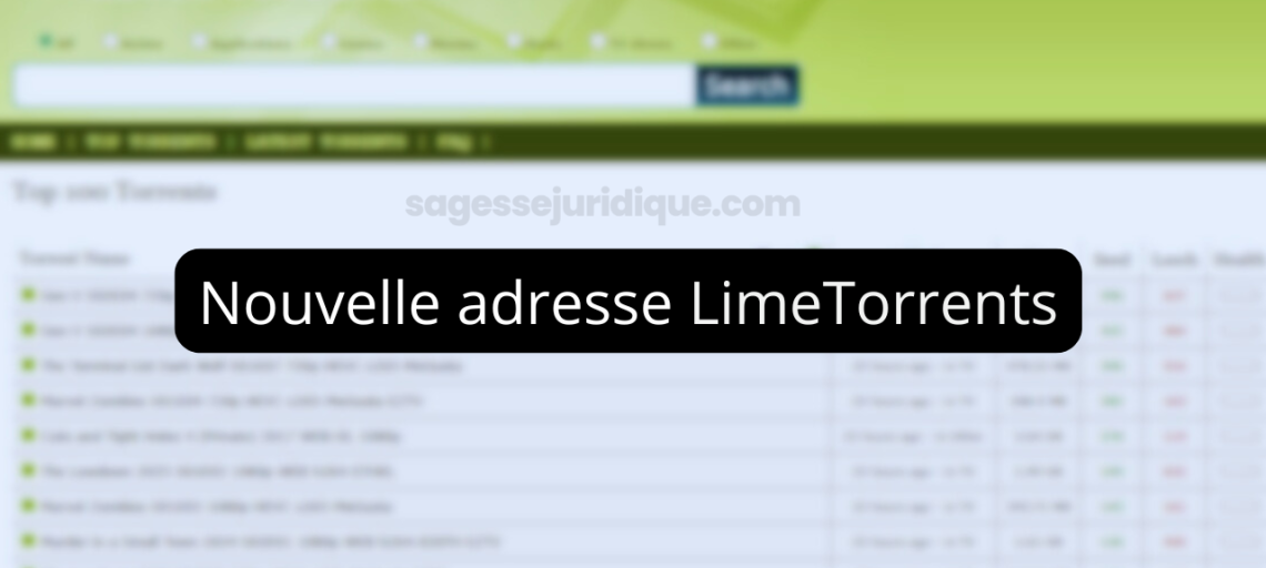 Nouvelle adresse LimeTorrents qui marche