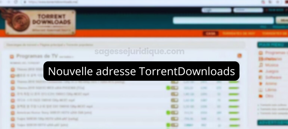 Nouvelle adresse TorrentDownloads