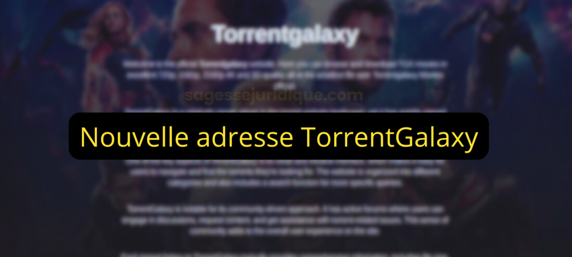 Nouvelle adresse TorrentGalaxy