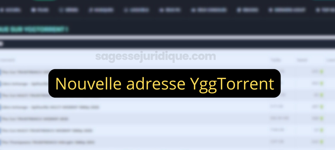 Nouvelle adresse YggTorrent