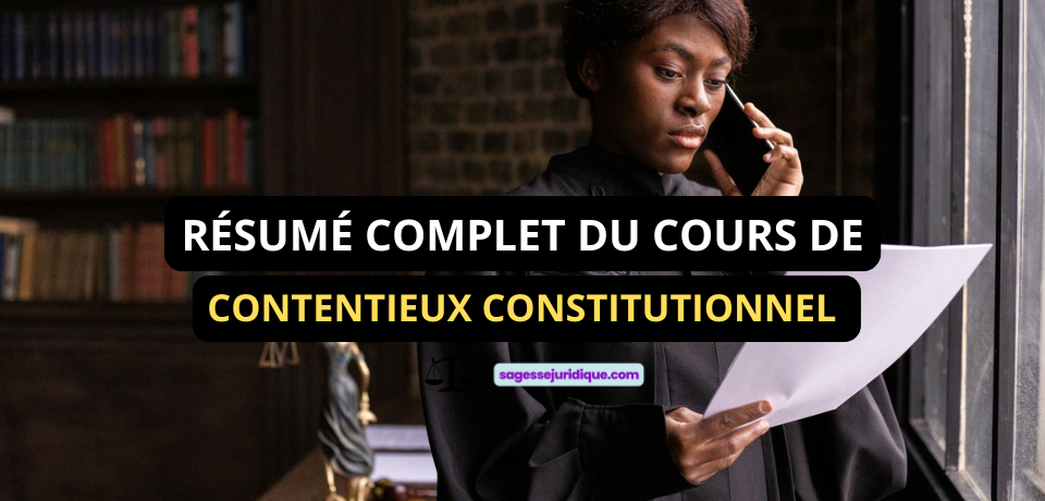 RÉSUMÉ DU COURS DE DROIT ET PRATIQUE DU CONTENTIEUX CONSTITUTIONNEL