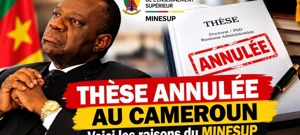 Le MINESUP annonce l'annulation d'une soutenance de doctorat au Cameroun